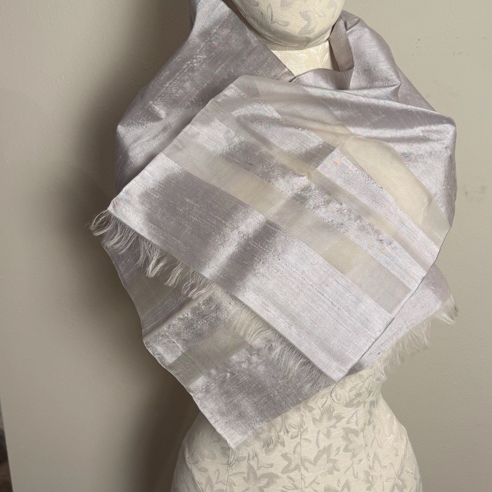 Vintage Unused Pastel Silver/Grey/Lilac Hue Charles Blair, Paris Silk Scarf